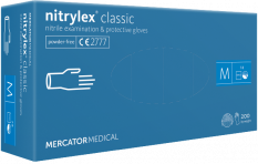 Jednorázové nitrilové zdravotnické rukavice Mercator NITRYLEX modré 200 ks