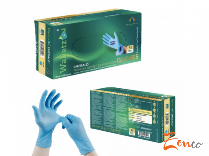 Nitrilové vyšetrovacie rukavice Walletz4U modré 100 ks - Zvoľte veľkosť: L