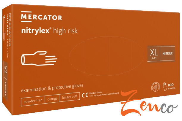 Eldobható nitril orvosi kesztyű Mercator NITRYLEX magas kockázatú 100 db - Velikost: XL