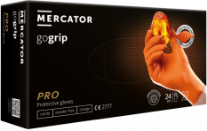 Ochranné nitrilové rukavice Mercator GOGRIP oranžové 50ks