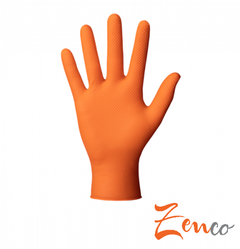 Ochranné nitrilové rukavice Mercator GOGRIP oranžové 50ks - Velikost: M