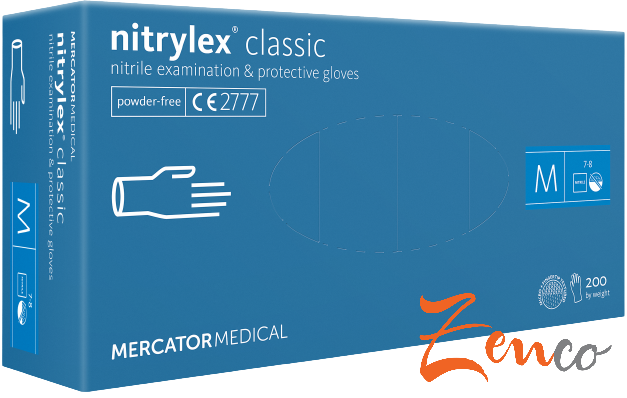 Jednorázové nitrilové zdravotnické rukavice Mercator NITRYLEX modré 200 ks - Zvolte velikost: M