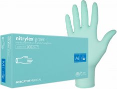 Jednorázové nitrilové zdravotnické rukavice Mercator NITRYLEX zelené 100 ks