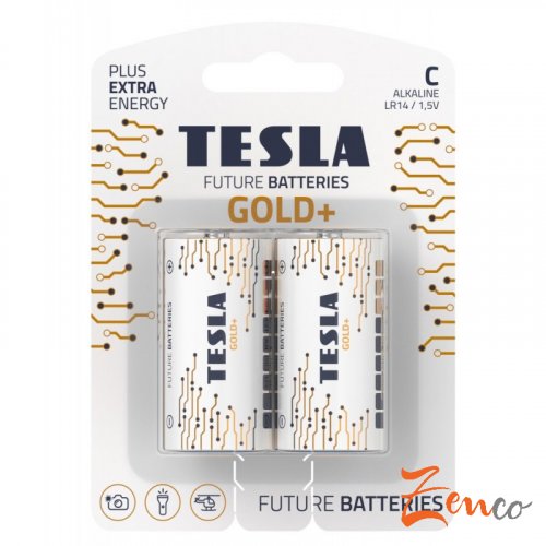 tesla gold alkalicka baterie c lr14 maly monoclanek blister 2 ks