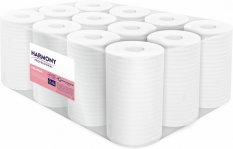 Midi bílé papírové ručníky 2-vrstvé v roli z celulózy, 12 ks