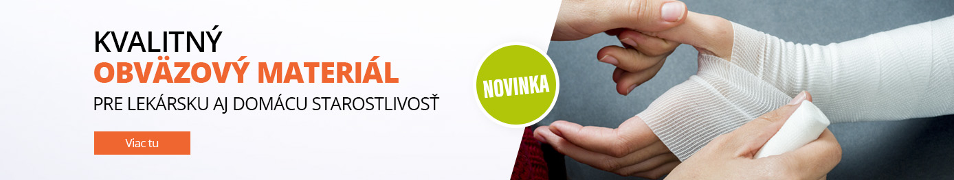 obväzový materiál - obväzy, ovínadlá, kompresy, náplasti, tampóny