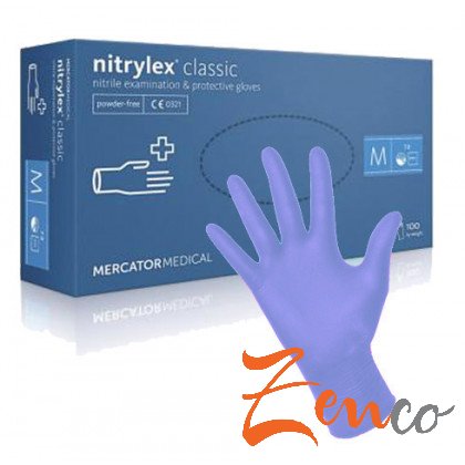 Jednorazové nitrilové zdravotnícke rukavice Mercator NITRYLEX fialové 100 ks - Zvoľte veľkosť: M