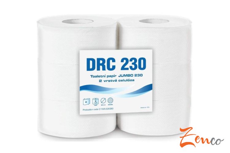 Toaletný papier JUMBO 2-vrstvový, celulóza, priemer dutinky 6cm - Zvoľte balenie: pr. 28cm, návin 260m - 6 ks