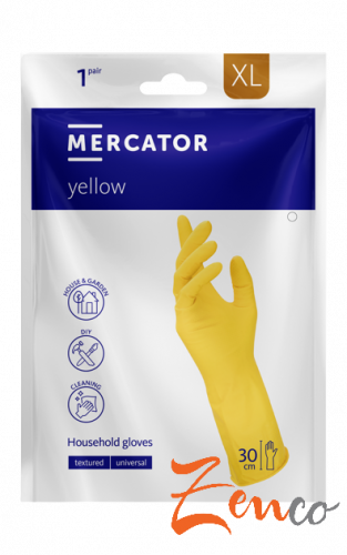 Arbeitsschutzhandschuhe aus Latex Mercator Gelb 2 Stück - Velikost: XL