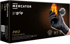 Ochranné nitrilové rukavice Mercator GOGRIP čierne 50ks