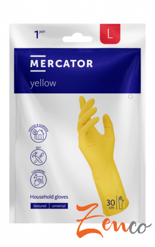 Arbeitsschutzhandschuhe aus Latex Mercator Gelb 2 Stück - Velikost: L