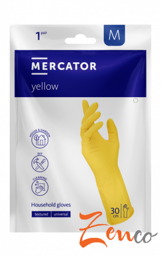 Arbeitsschutzhandschuhe aus Latex Mercator Gelb 2 Stück - Velikost: M