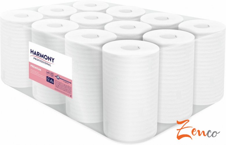 Midi biele papierové uteráky 2-vrstvové v rolke z celulózy, 12 ks