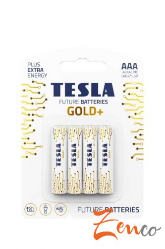 Baterie Tesla GOLD+ AAA - Obsah balení: 4 ks