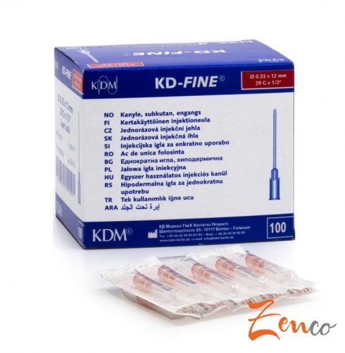 Jednorázové injekční jehly KDM - 100 ks - Rozměr: Ø 0,40 x 20 mm