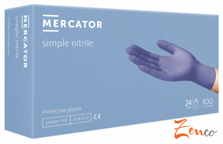 Jednorázové nitrilové rukavice Mercator Simple Nitrile modré 100 ks - Zvolte velikost: M