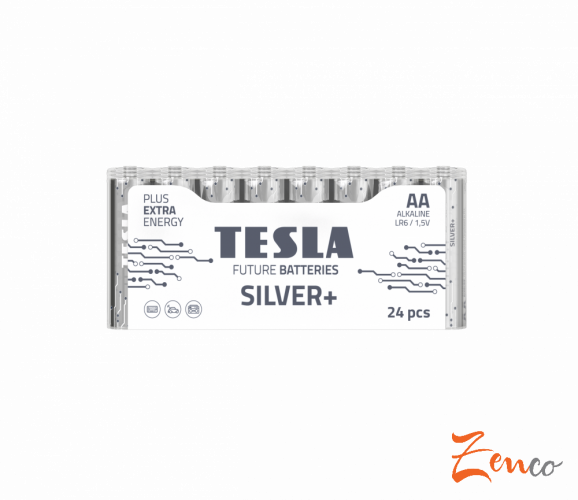 TESLA SILVER+ AA shrink 24 transparent
