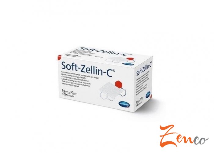 Čistiace tampóny napustené alkoholom Soft-Zellin-C, 100 ks