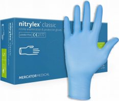 Jednorazové nitrilové zdravotnícke rukavice Mercator NITRYLEX modré 100 ks