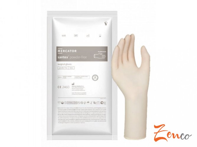 Sterilné operačné latexové rukavice Mercator SANTEX Powder-Free 2 ks - Velikost: 7,0